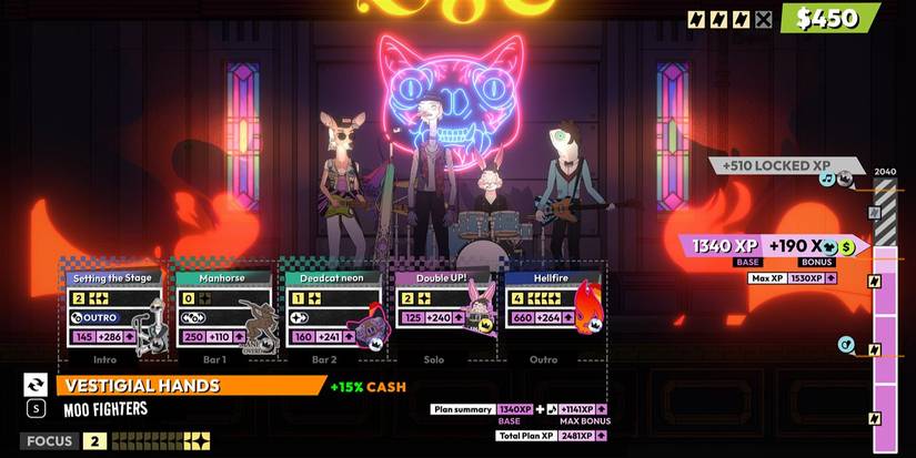 Performance setup menu in 'Rockbeasts'
