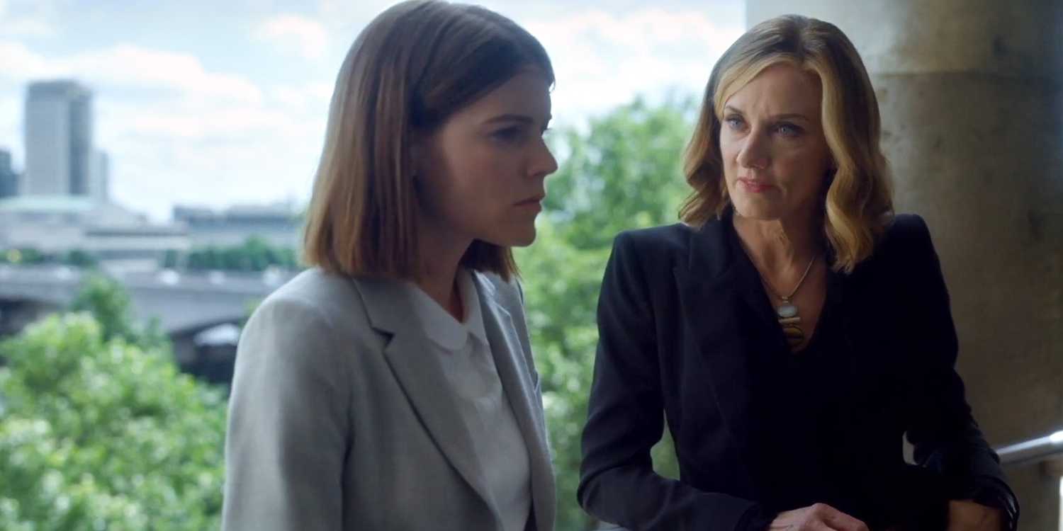 Emma Greenwell and Joely Richardson in The Rook