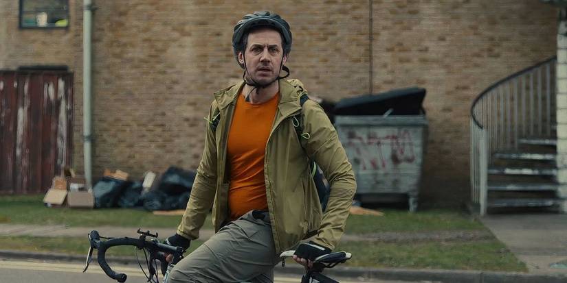 Dustin Demri-Burns as Min Harper on his bike in 'Slow Horses'