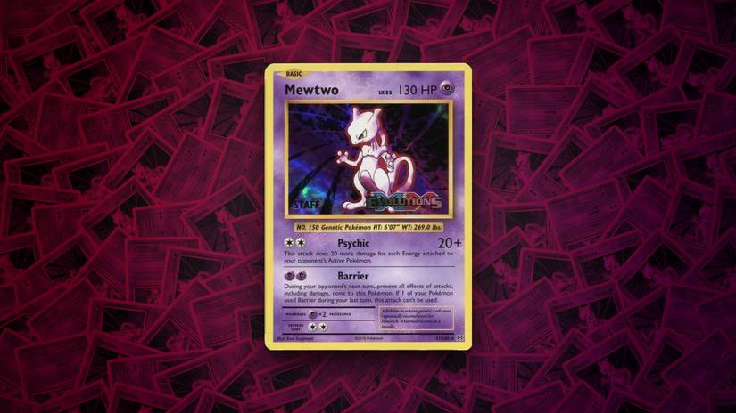 Staff Stamped Holo Mewtwo Evolutions Screenshot