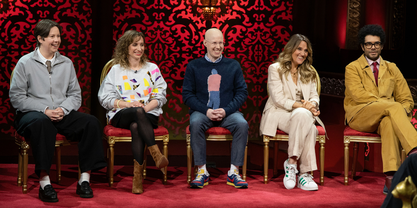 Taskmaster Season 22 Chloe Petts, Matt Lucas, Richard Ayoade, Nina Conti, Isy Suttie