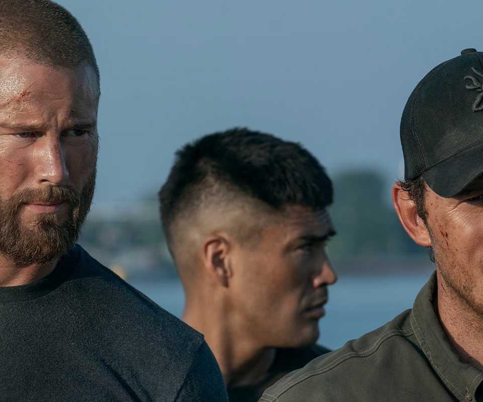 Raife Hastings (Tom Hopper), Sergeant Major Otatkay (Martin Sensmeier), and James Reece (Chris Pratt) in 'The Terminal List' Season 2