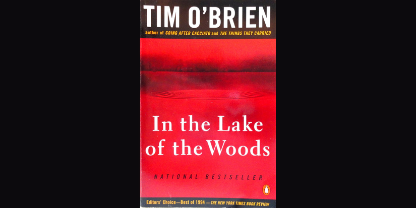 In the Lake of the Woods by Tim O'Brien book cover on black background.