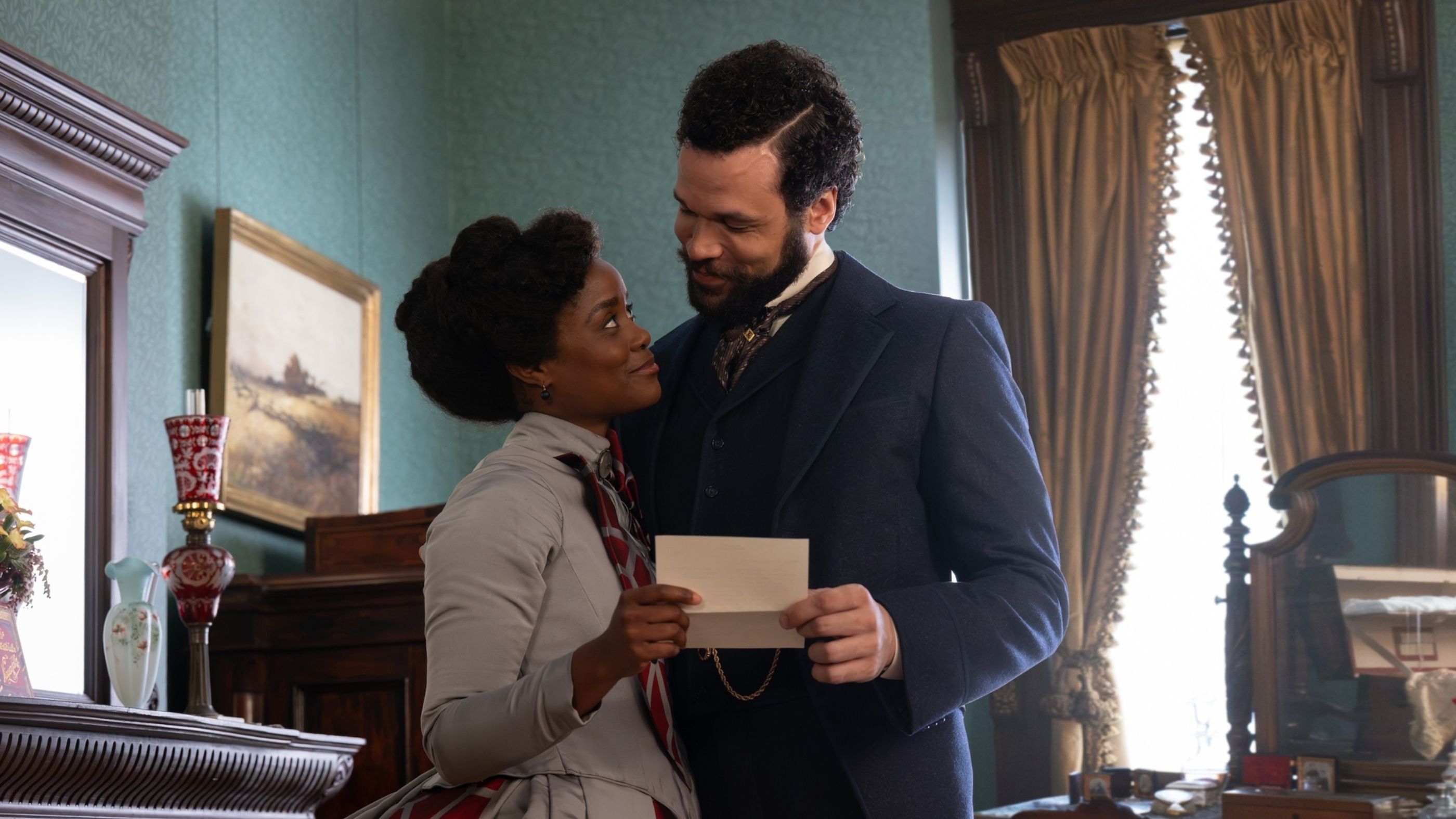 Denee Benton and Jordan Donica in The Gilded Age Season 4