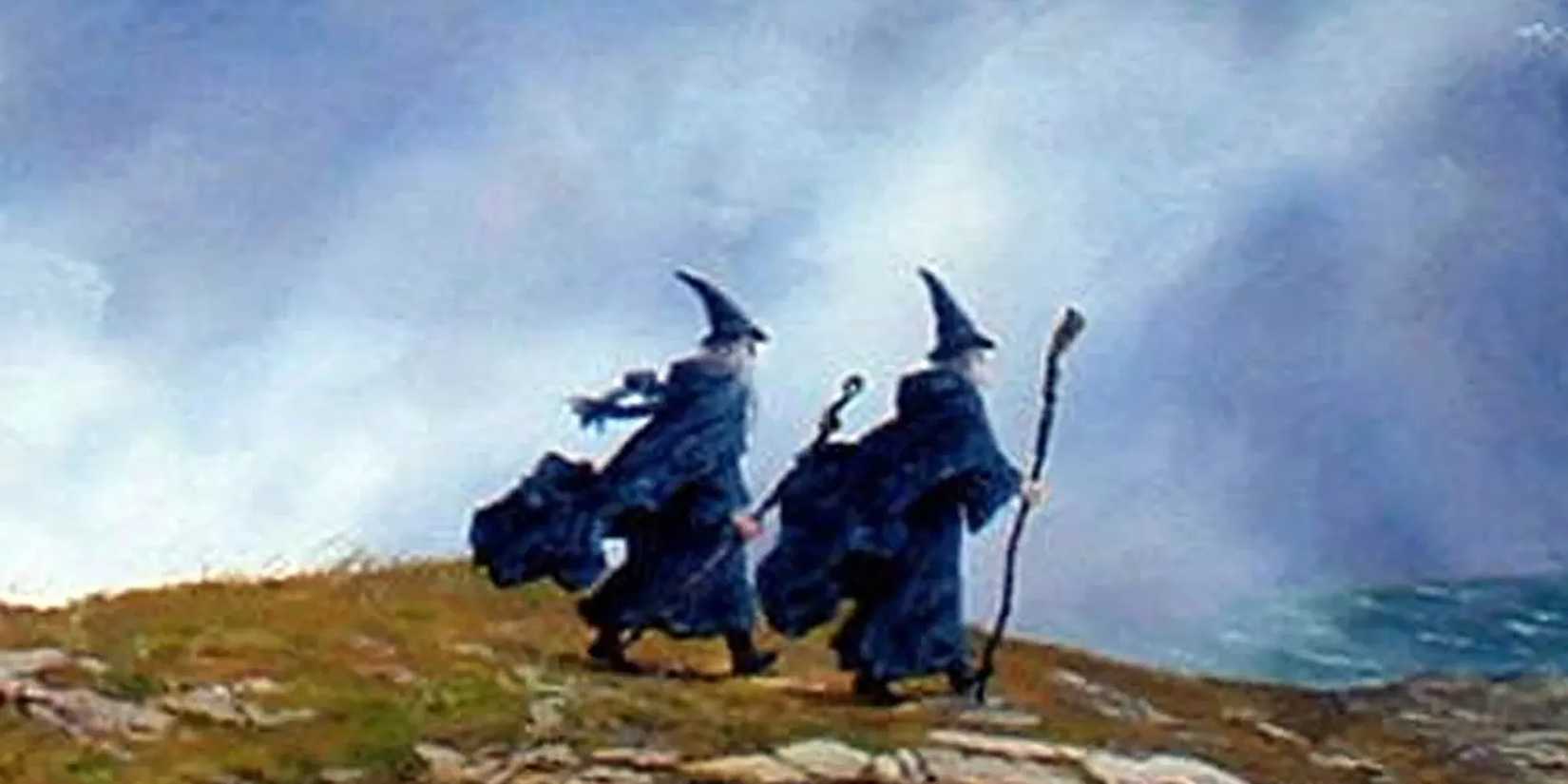 The blue wizards walking together