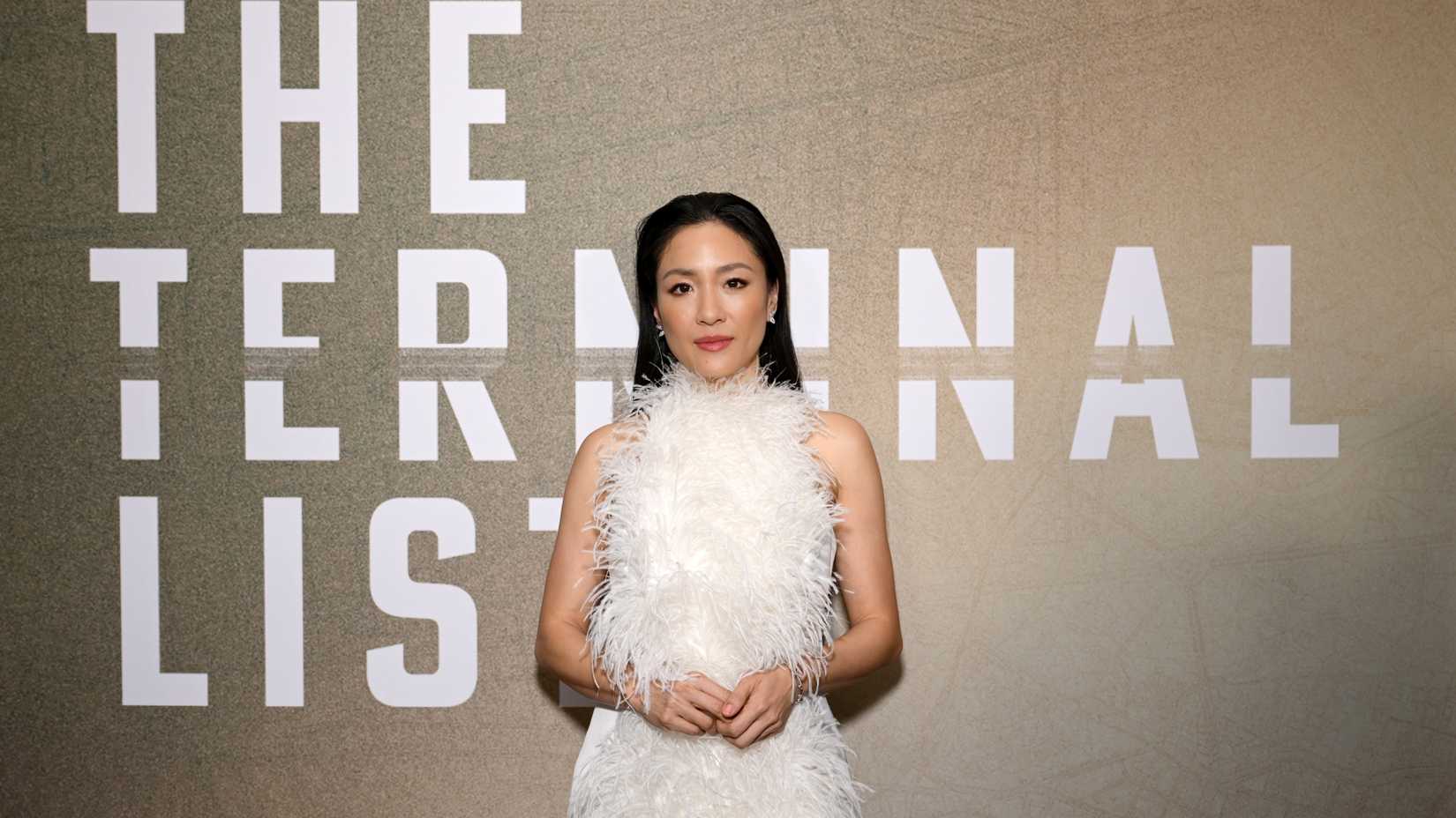 Constance Wu on the red carpet for the Season 2 premiere screening of The Terminal List in New York