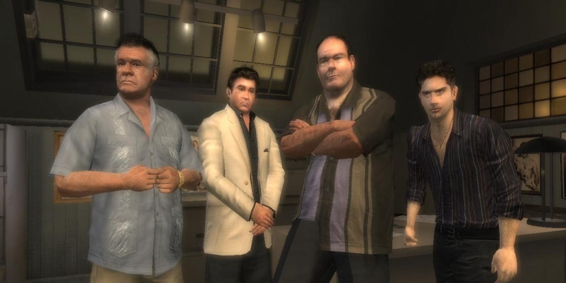 Polygonal versons of the characters from 'The Sopranos' in the video game 'The Sopranos: Road to Respect' for PlayStation 2