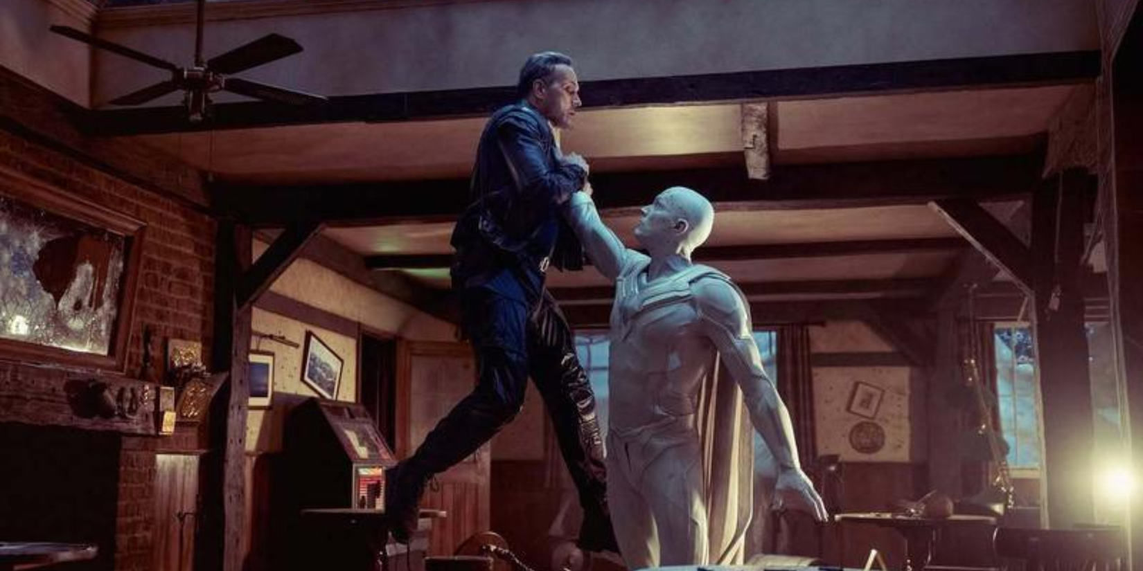 Todd Stashwick as Paladin and Paul Bettany as Vision in VisionQuest