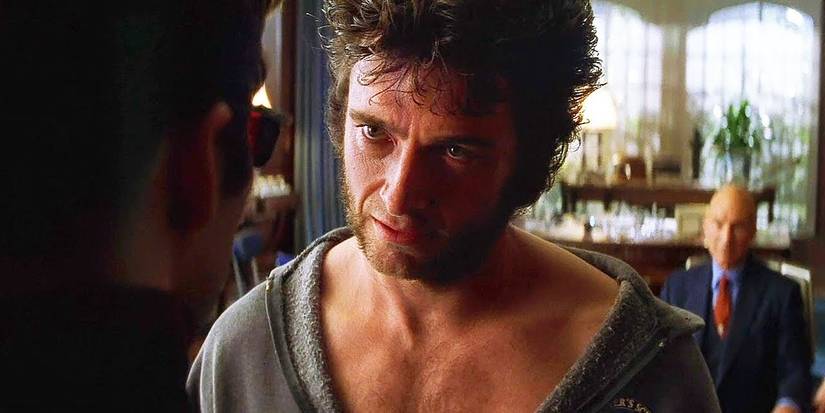 Logan standing off with Cyclops in X-Men (2000)