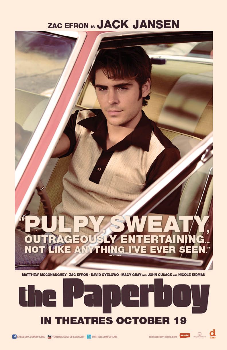 THE PAPERBOY Character Posters Starring Zac Efron and Nicole Kidman
