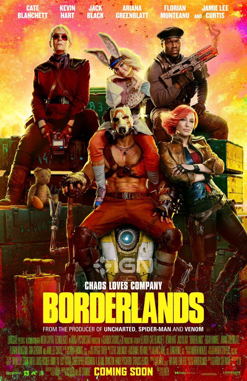 Pôster do filme Borderlands com Cate Blanchett e outros atores.