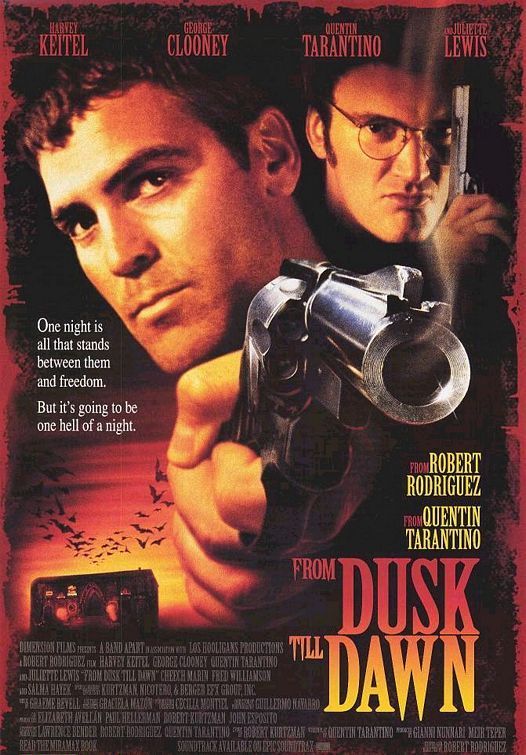 Pôster do filme Um Drink no Inferno com George Clooney e Quentin Tarantino