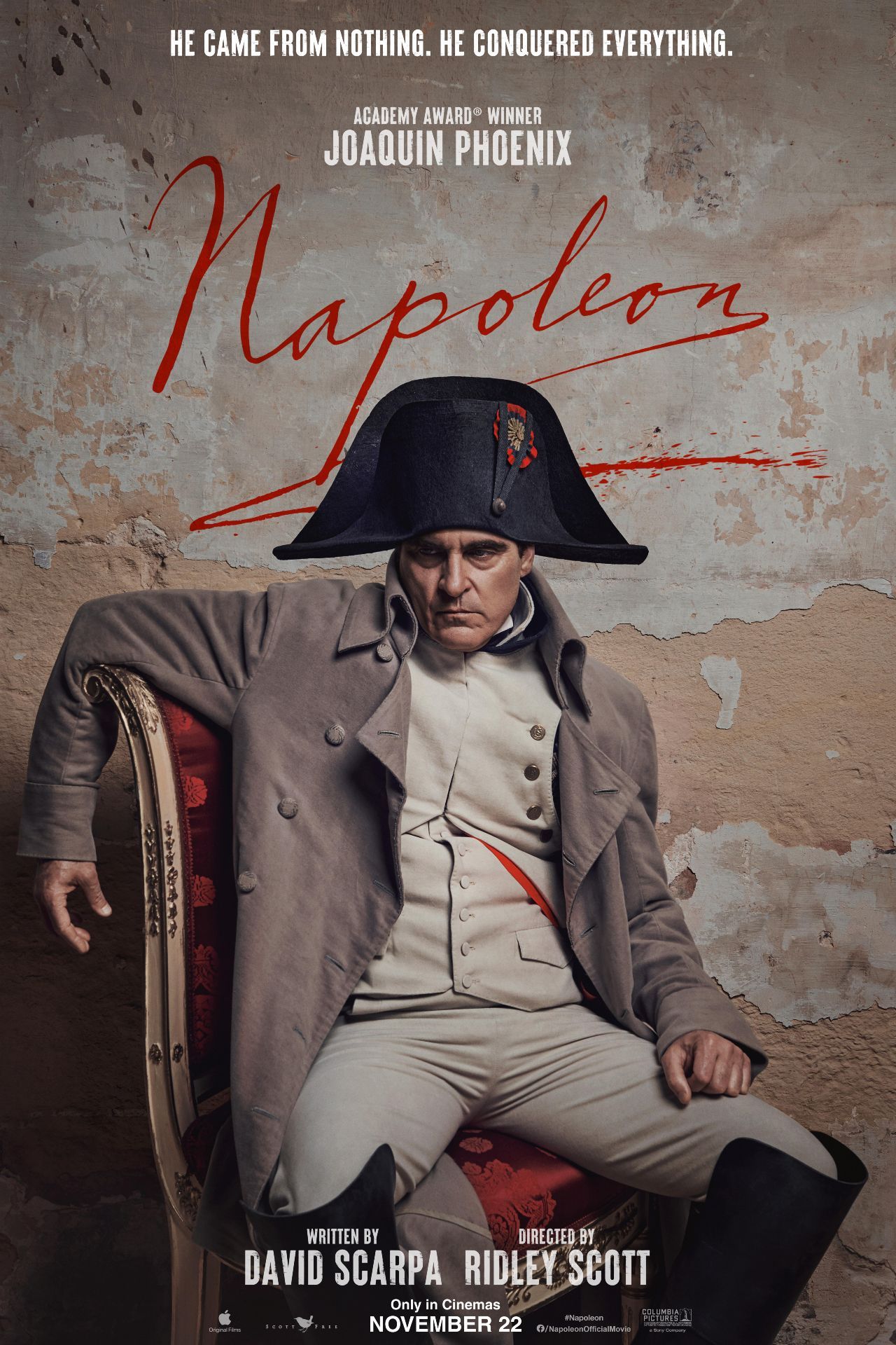 Pôster do filme Napoleão com Joaquin Phoenix