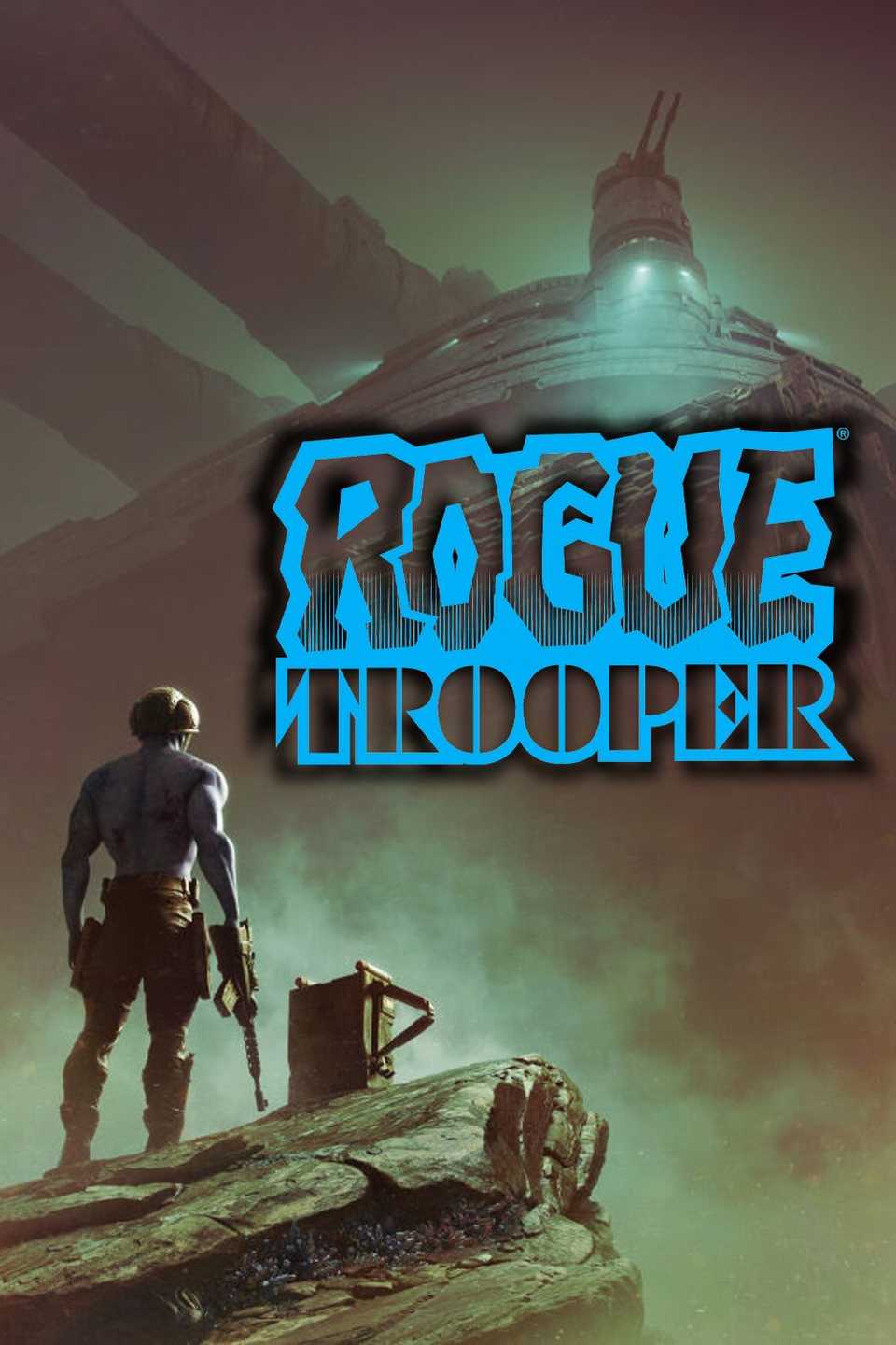 Rogue Trooper Movie Poster Showing a man with a rifle standing atop a mountain