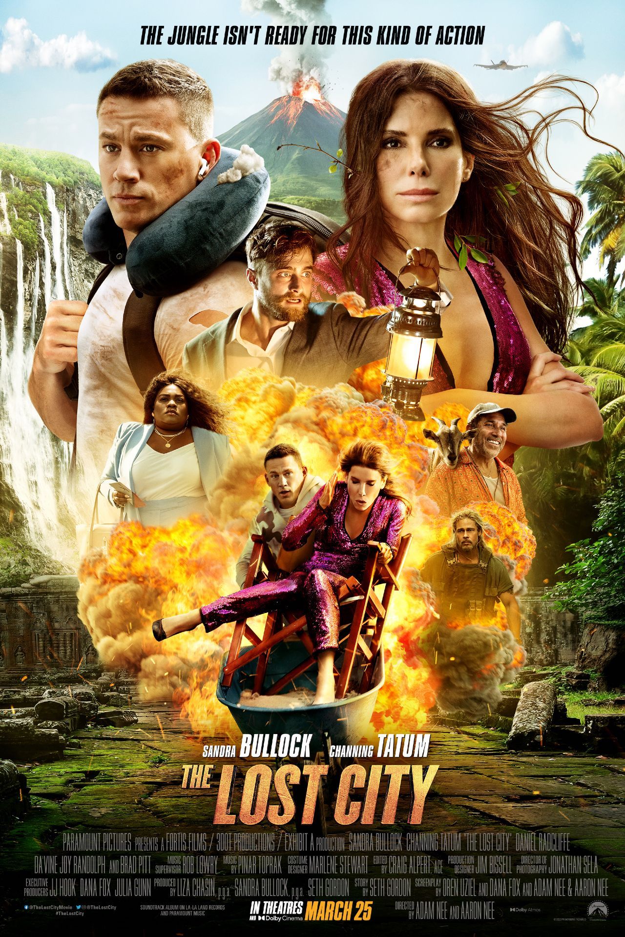 Pôster do filme The Lost City com Channing Tatum e Sandra Bullock