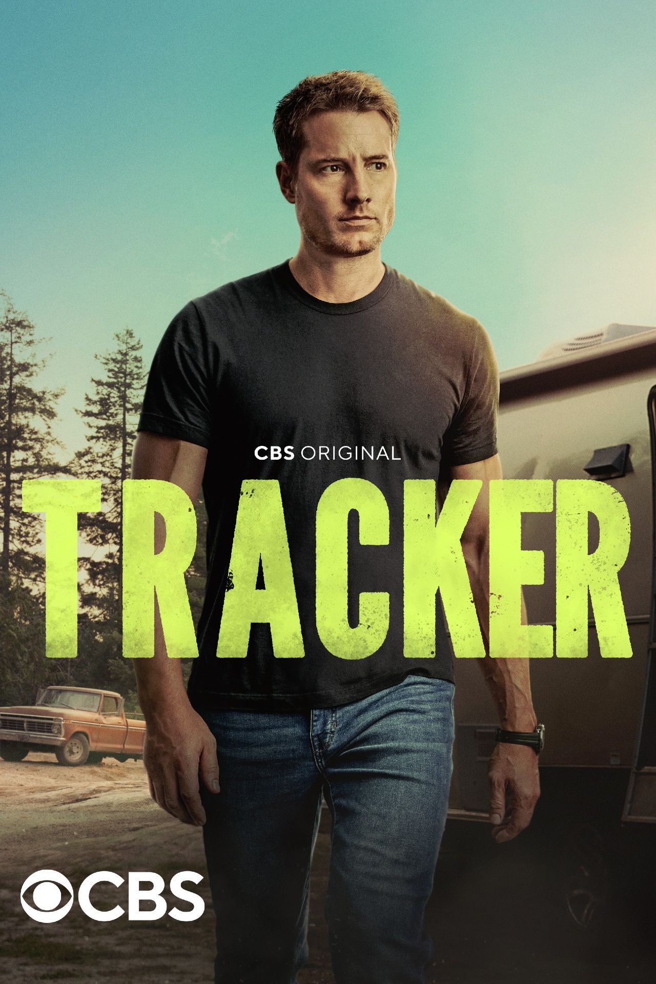 Pôster da série Tracker com Jensen Ackles e Justin Hartley.