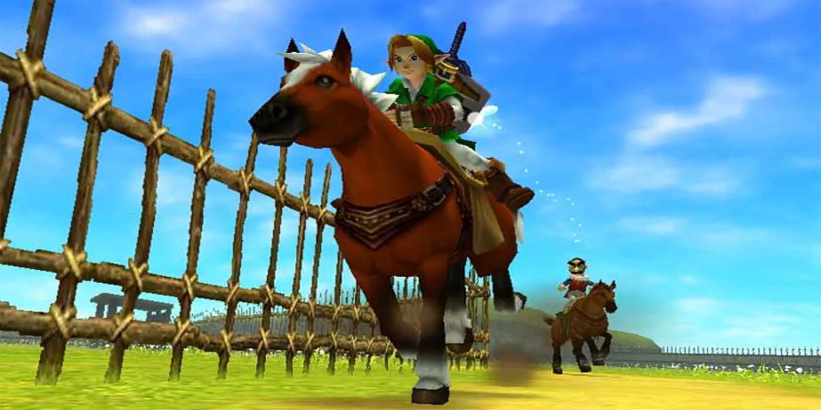 Link and Epona riding horses in The Legend of Zelda: Ocarina of Time