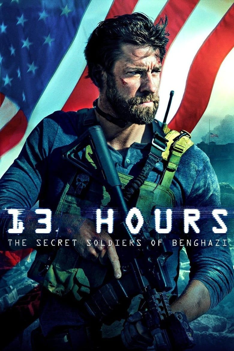 Pôster do filme 13 Horas com John Krasinski em destaque.