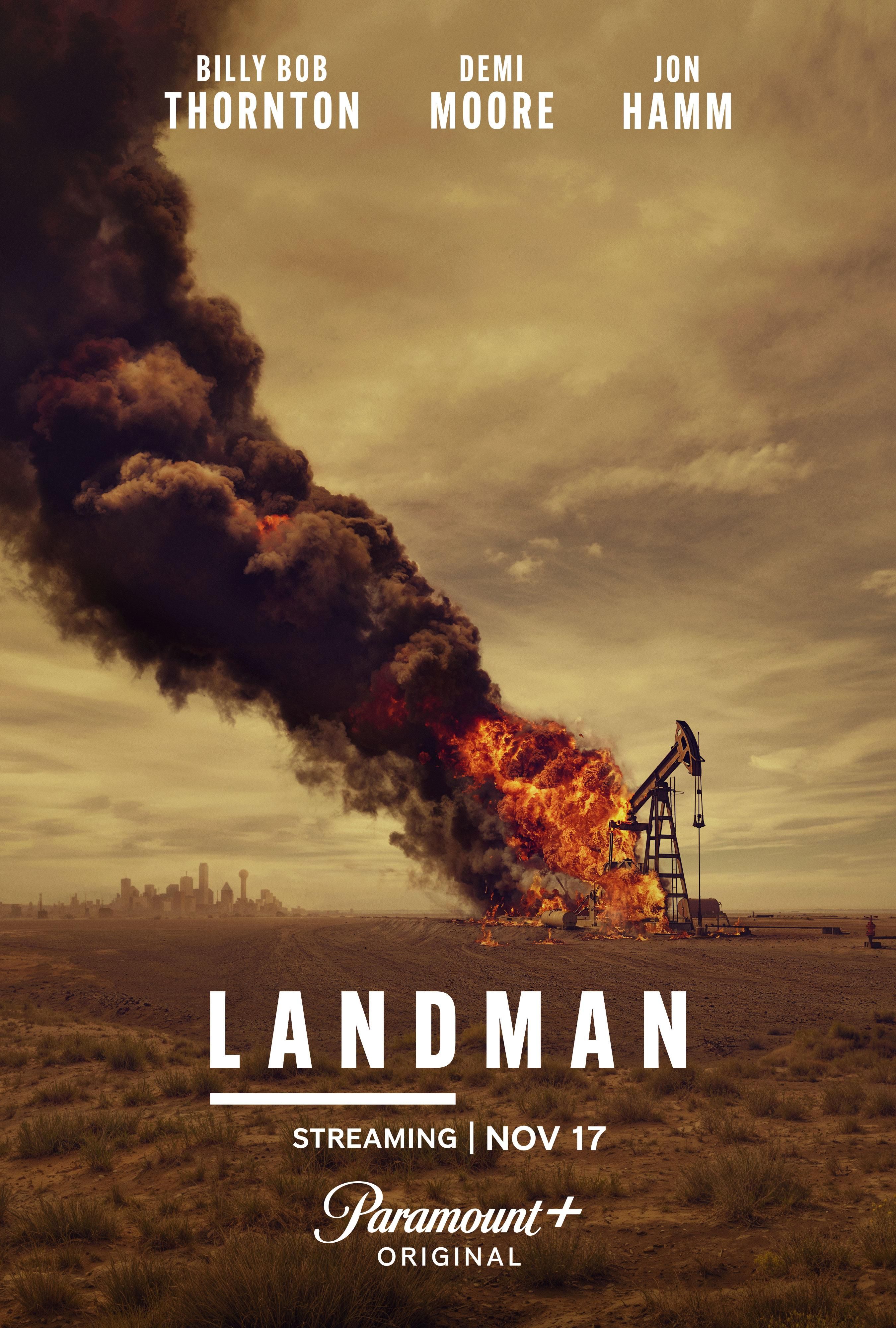 Poster oficial da segunda temporada de Landman com Billy Bob Thornton e Demi Moore