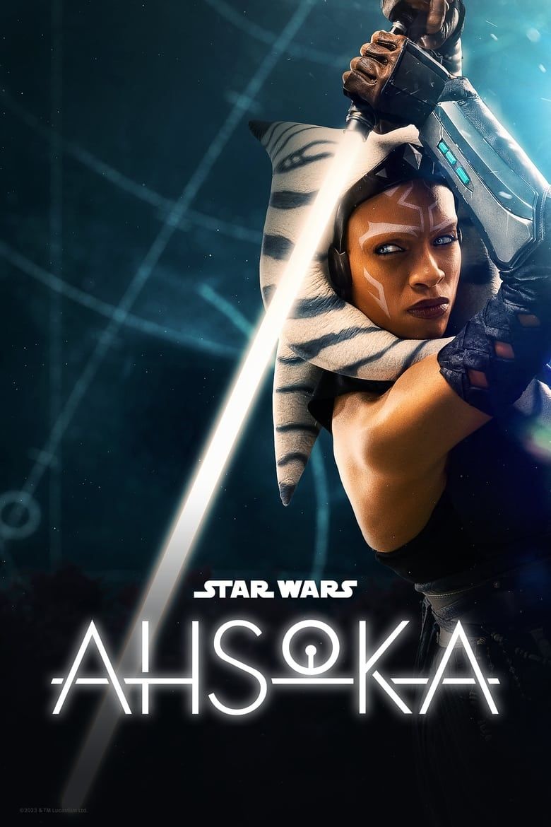 Poster da série Ahsoka com os personagens principais.