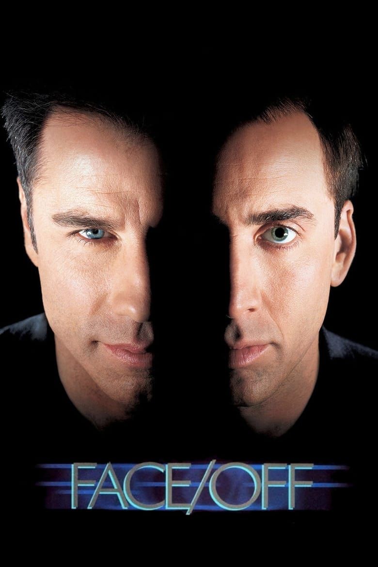 Pôster do filme Face/Off com Nicolas Cage e John Travolta.