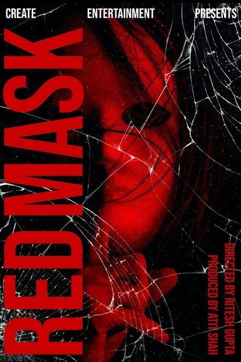 Imagem promocional do filme de terror The Red Mask, mostrando Helena Howard e Inanna Sarkis em uma cena tensa.
