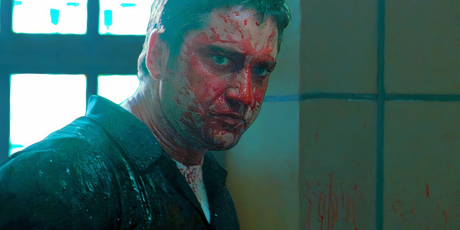 Gerard Butler em Law Abiding Citizen com expressão intensa.