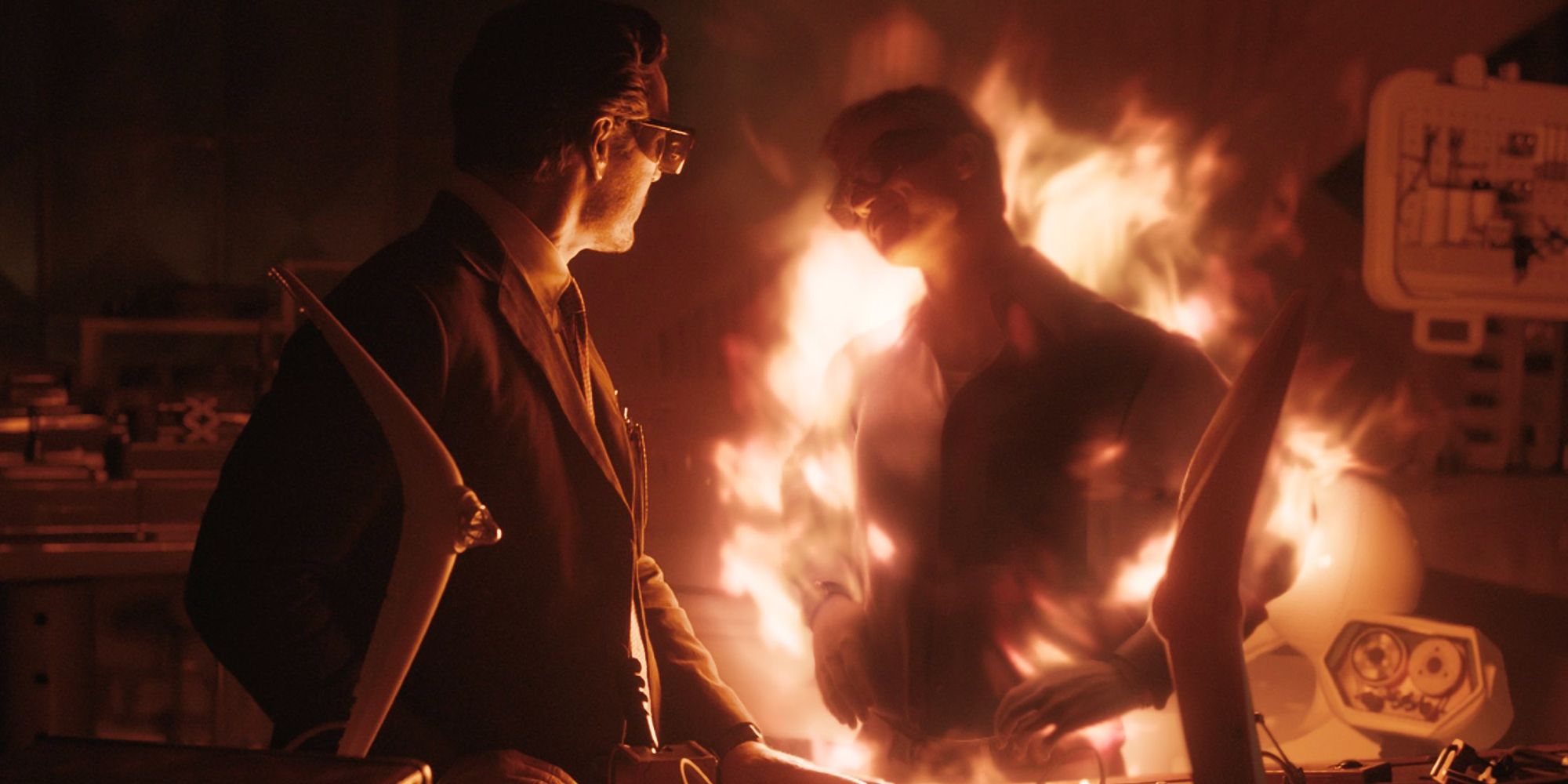 Pedro Pascal como Reed Richards e Joseph Quinn como Johnny Storm em O Quarteto Fantástico: O Primeiro Passo.