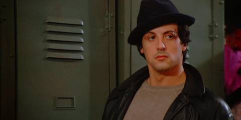 Sylvester Stallone looking intently in Rocky