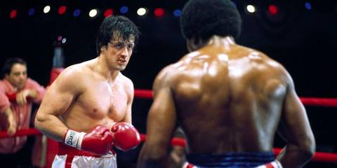 Rocky fighting Apollo Creed in Rocky