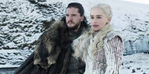 Jon Snow (Kit Harington) and Daenerys Targaryen (Emilia Clarke) in 'Game of Thrones'