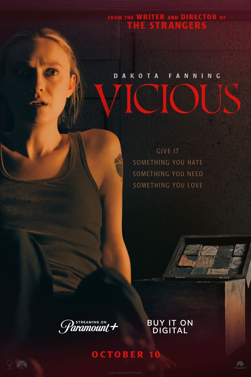 Poster oficial do filme Vicious com Dakota Fanning.