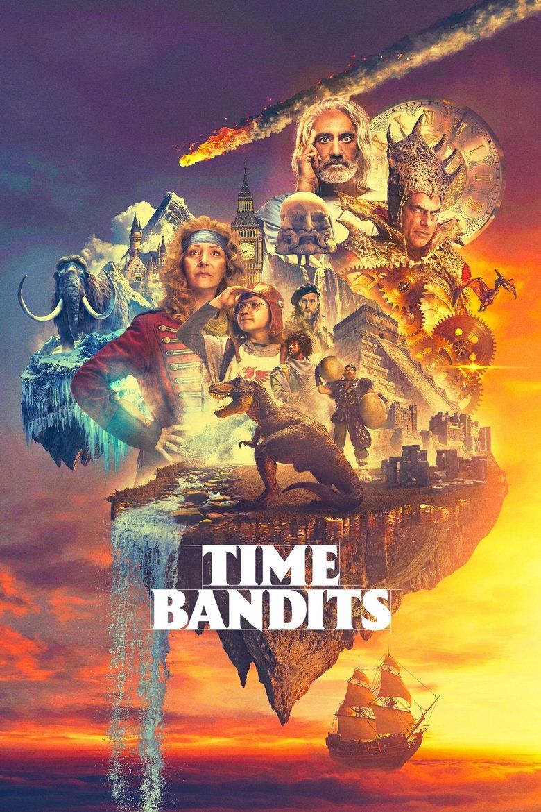 Pôster de Time Bandits com o elenco principal.