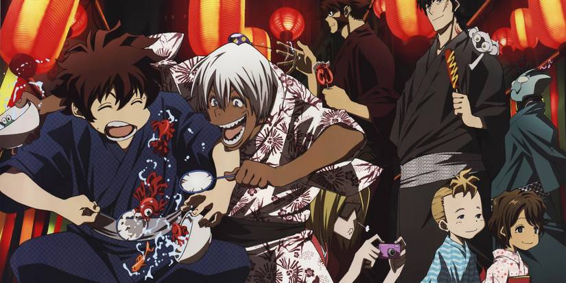 Chacarters laughing in Blood Blockade Battlefront