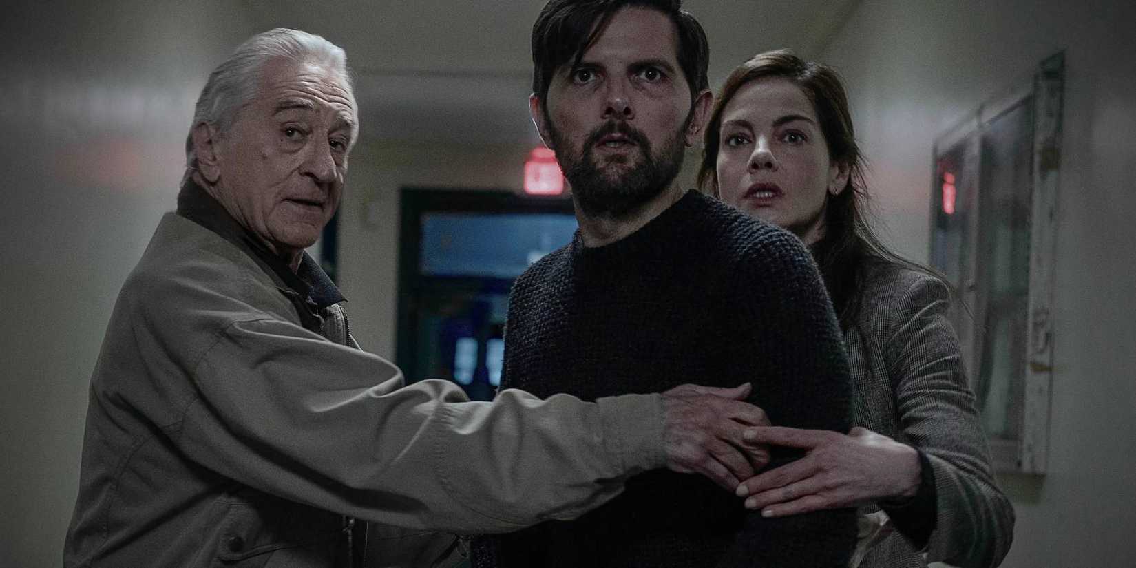 Robert De Niro, Adam Scott, and Michelle Monaghan in The Whisper Man