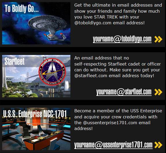 STAR TREK Starfleet Email Address